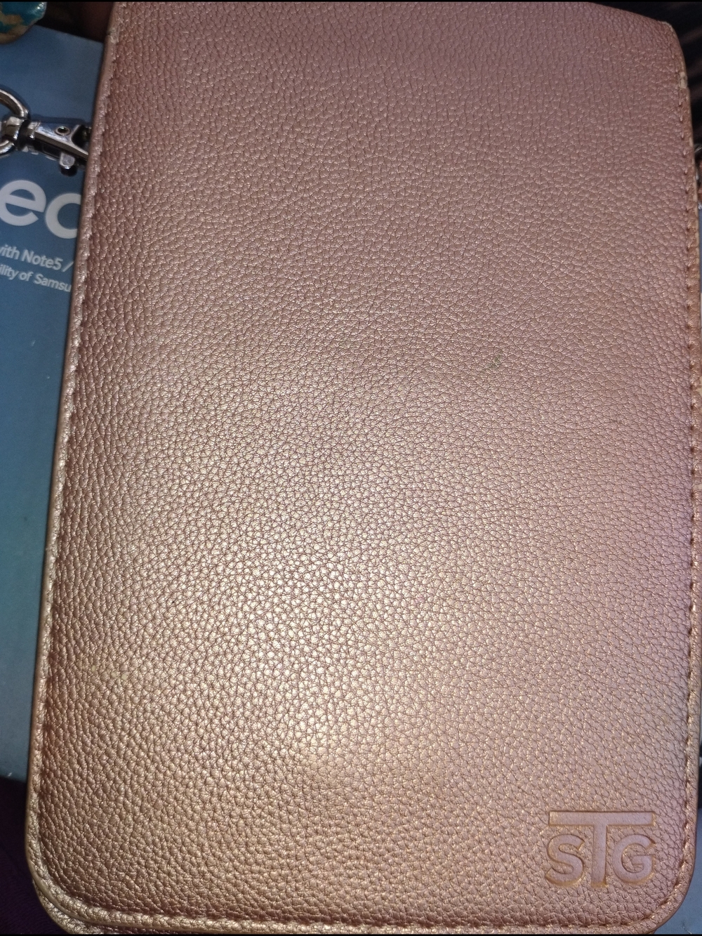 Metallic Rose Gold Crossbody Phone Bag for Women